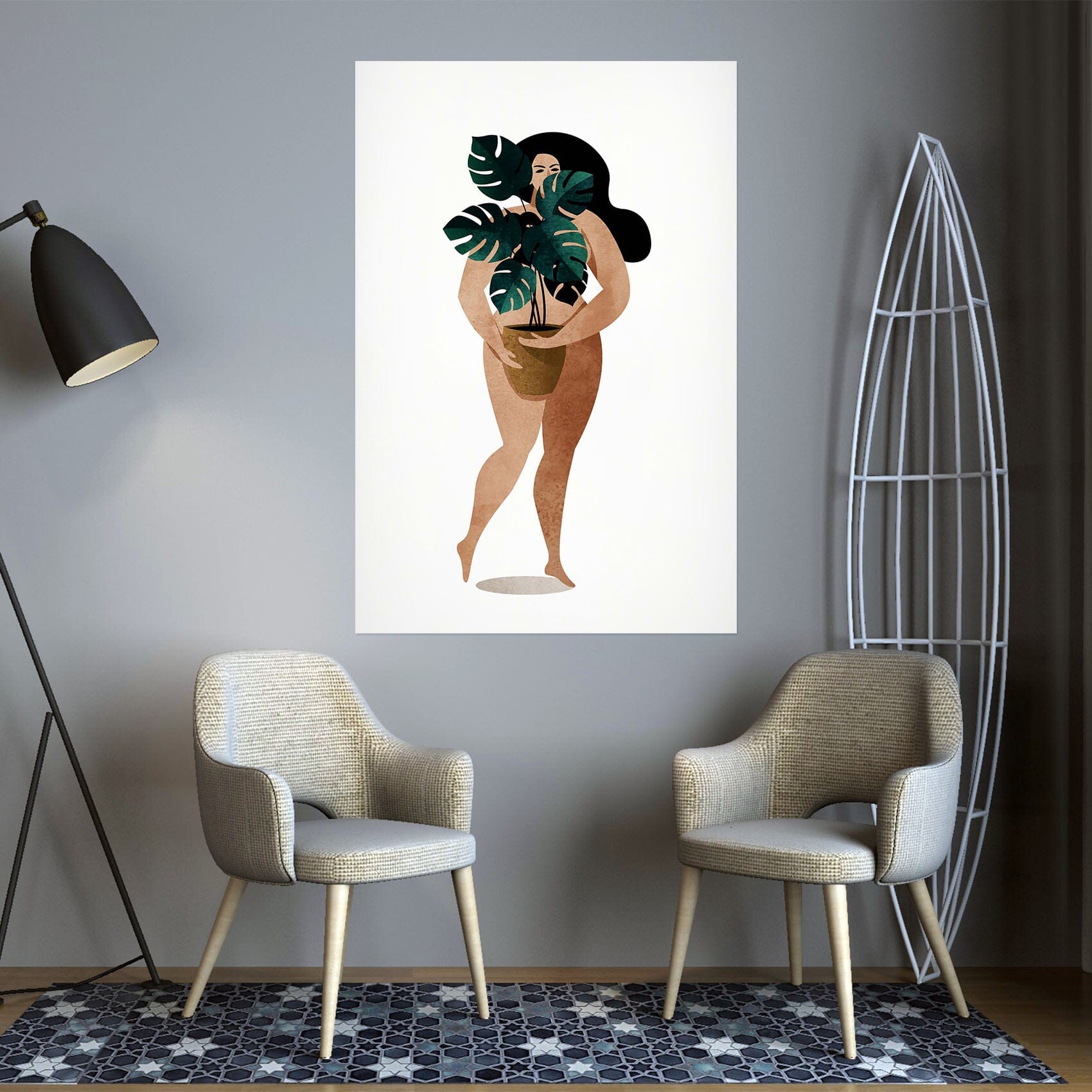 3D Leaves Girl 191 Boris Draschoff Wall Sticker Wallpaper AJ Wallpaper 2