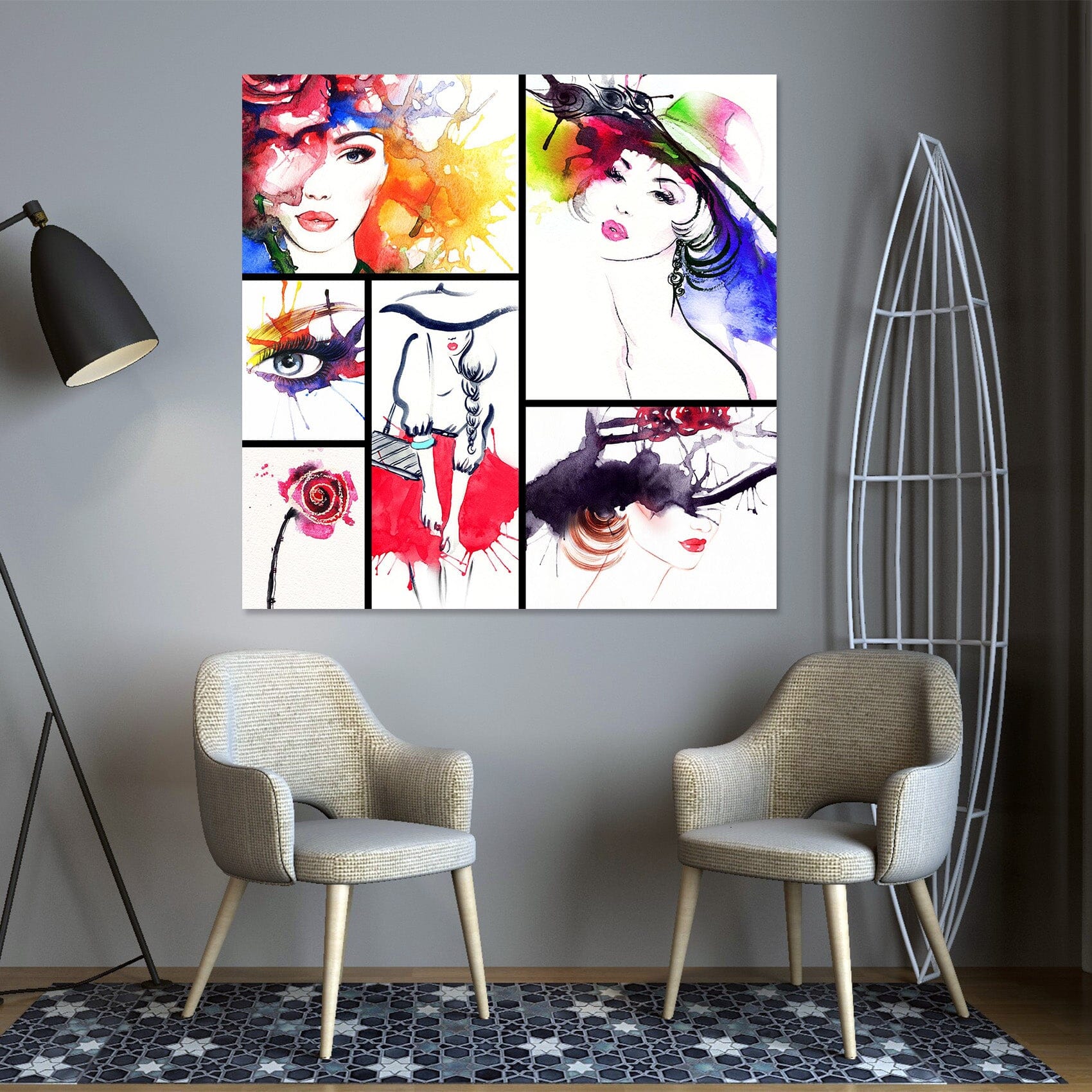 3D White Hat Woman 1015 Wall Sticker Wallpaper AJ Wallpaper 2