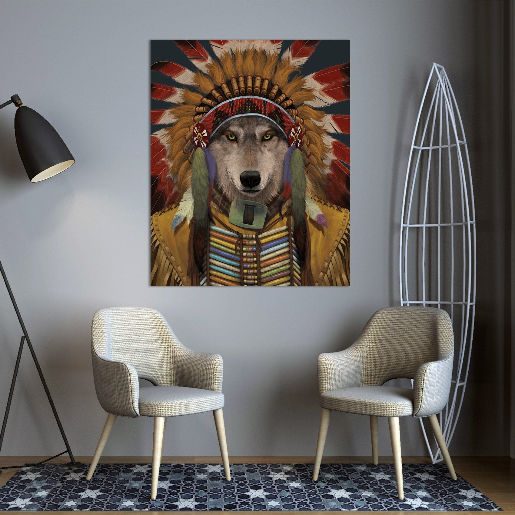 3D Wolf Spirit Chief 095 Vincent Hie Wall Sticker Wallpaper AJ Wallpaper 2