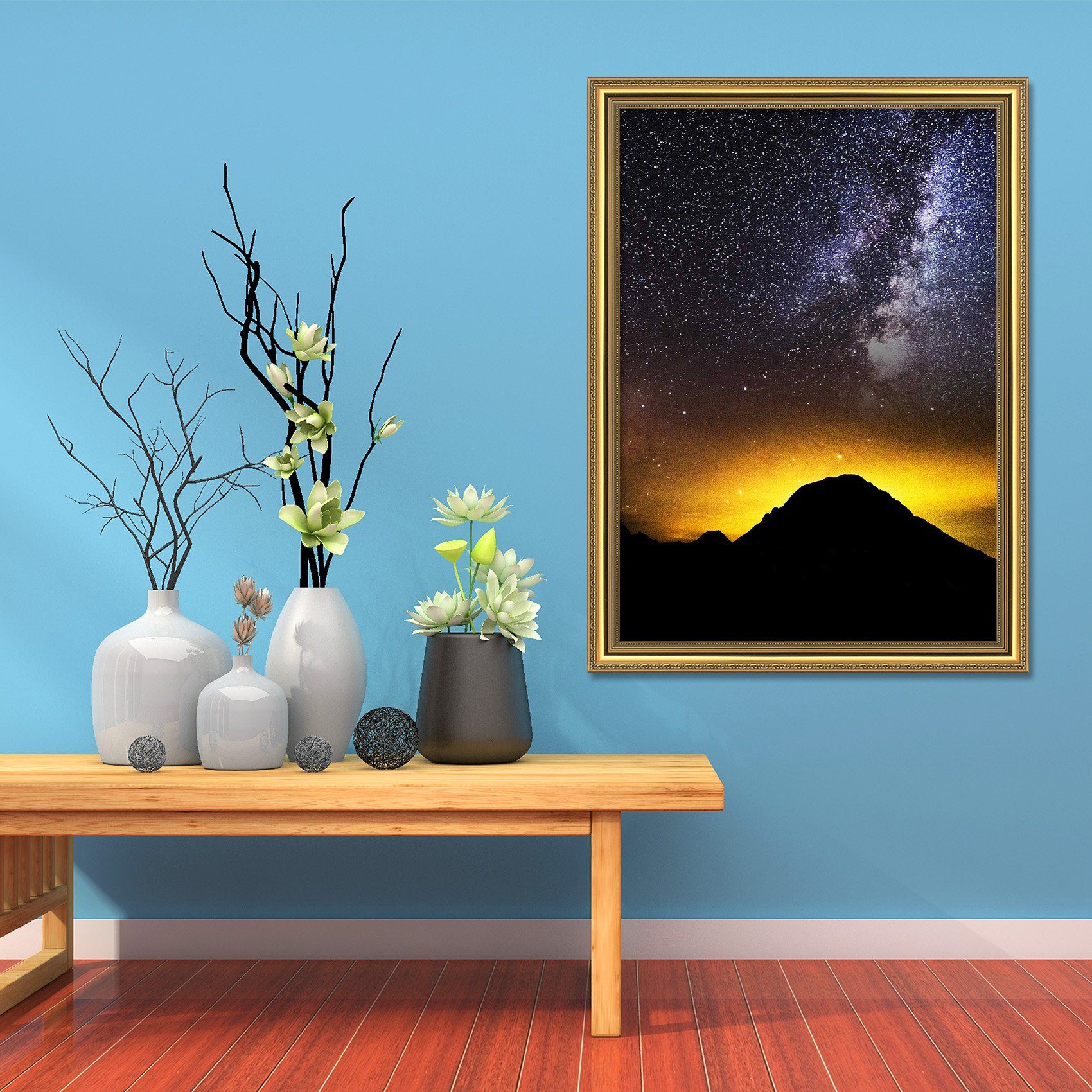 3D Mountain Shadow 136 Fake Framed Print Painting Wallpaper AJ Creativity Home