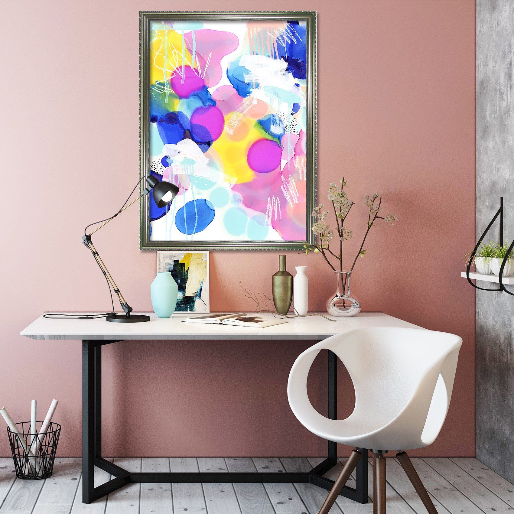 3D Bright Ink 081 Fake Framed Print Painting Wallpaper AJ Creativity Home