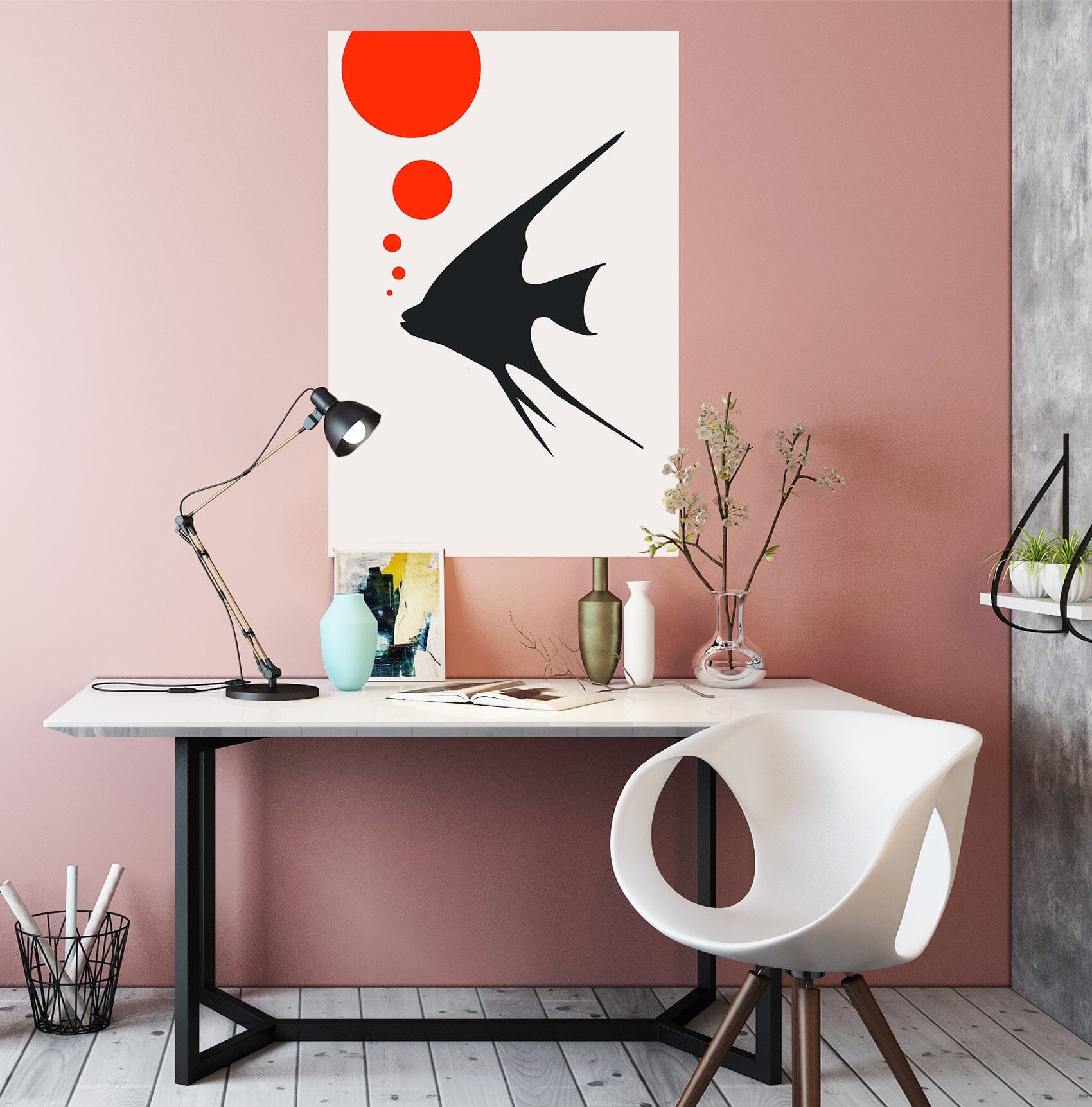 3D Black Fish 115 Boris Draschoff Wall Sticker Wallpaper AJ Wallpaper 2