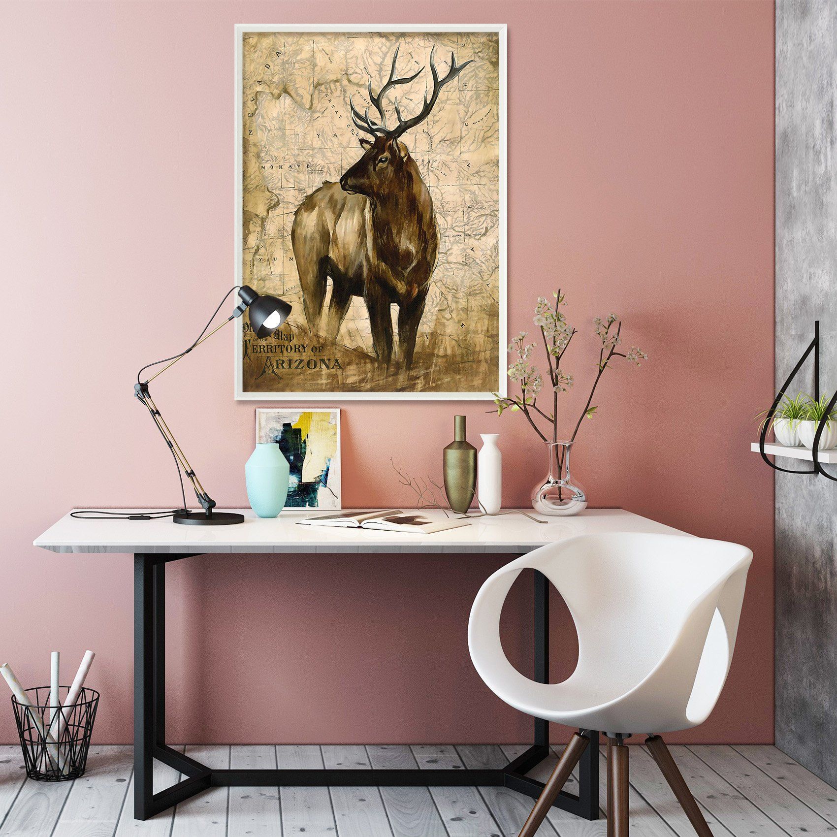 3D Leisurely Deer 108 Fake Framed Print Painting Wallpaper AJ Creativity Home