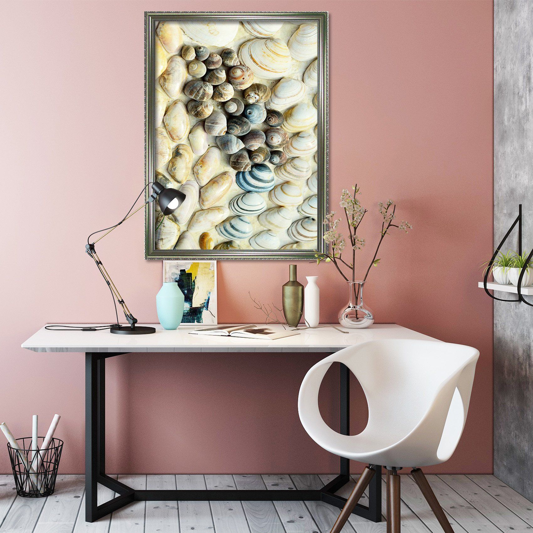 3D Neat Shells 097 Fake Framed Print Painting Wallpaper AJ Creativity Home
