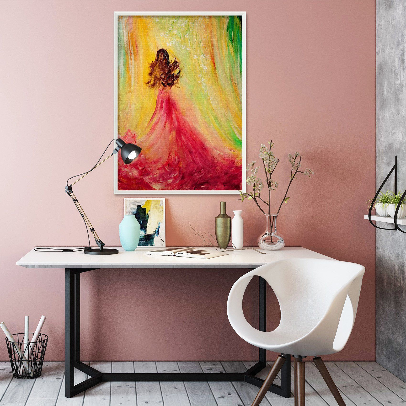 3D Beautiful Back 124 Fake Framed Print Painting Wallpaper AJ Creativity Home