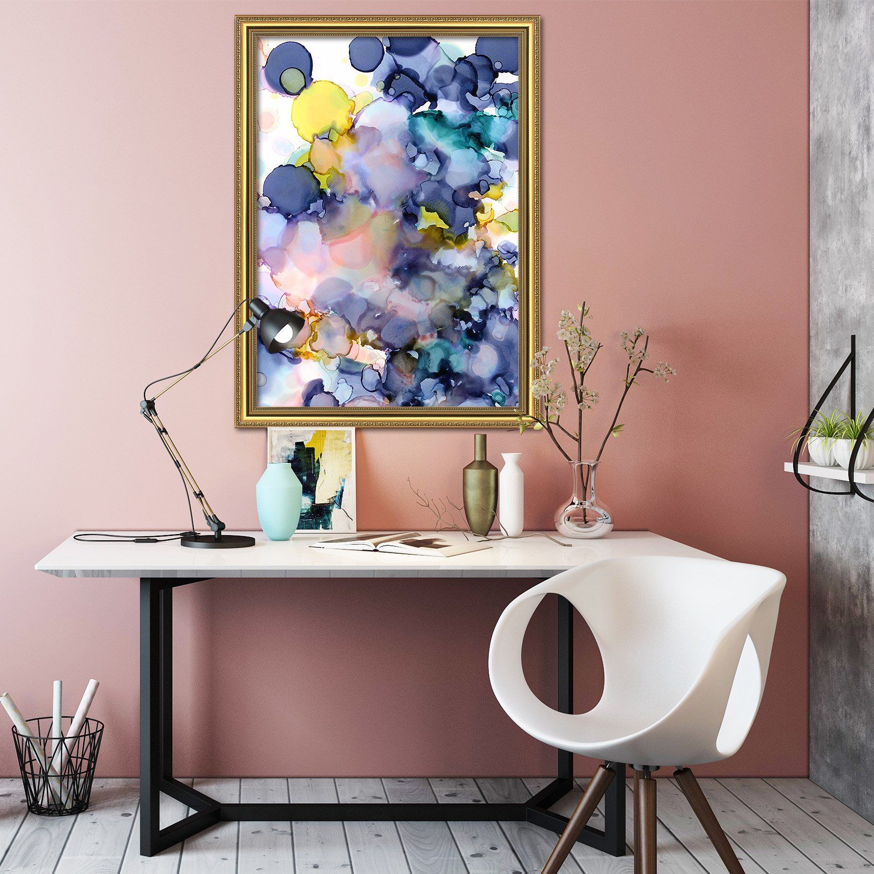 3D Dark Ink 082 Fake Framed Print Painting Wallpaper AJ Creativity Home