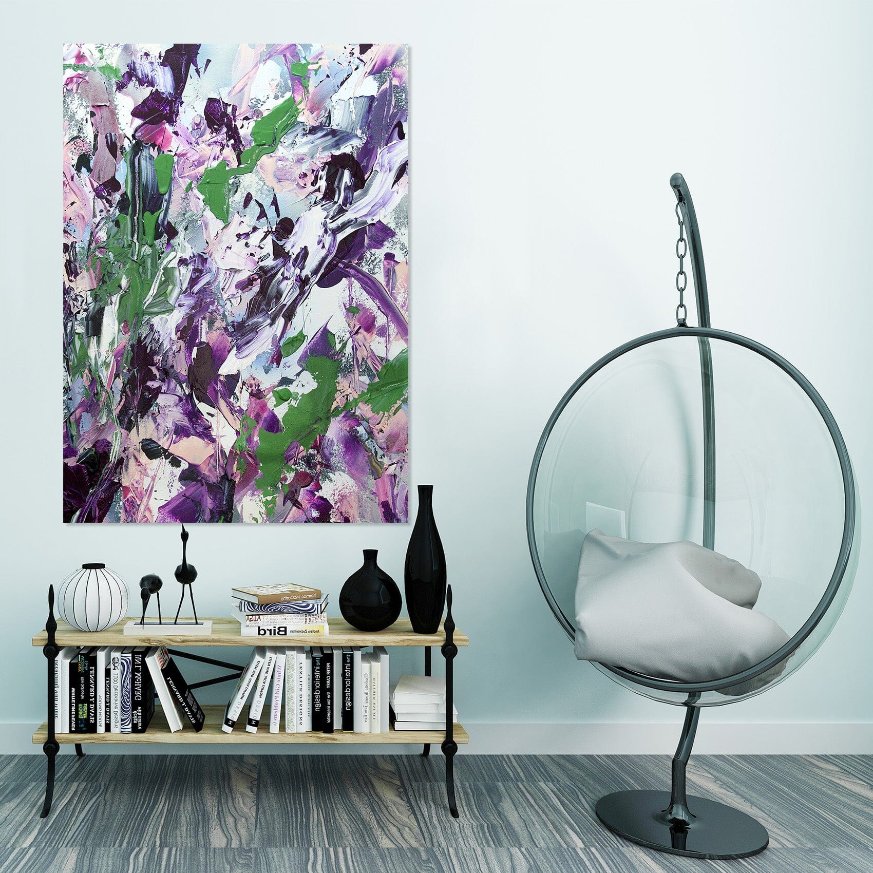 3D Purple Flowers 291 Allan P. Friedlander Wall Sticker Wallpaper AJ Wallpaper 2