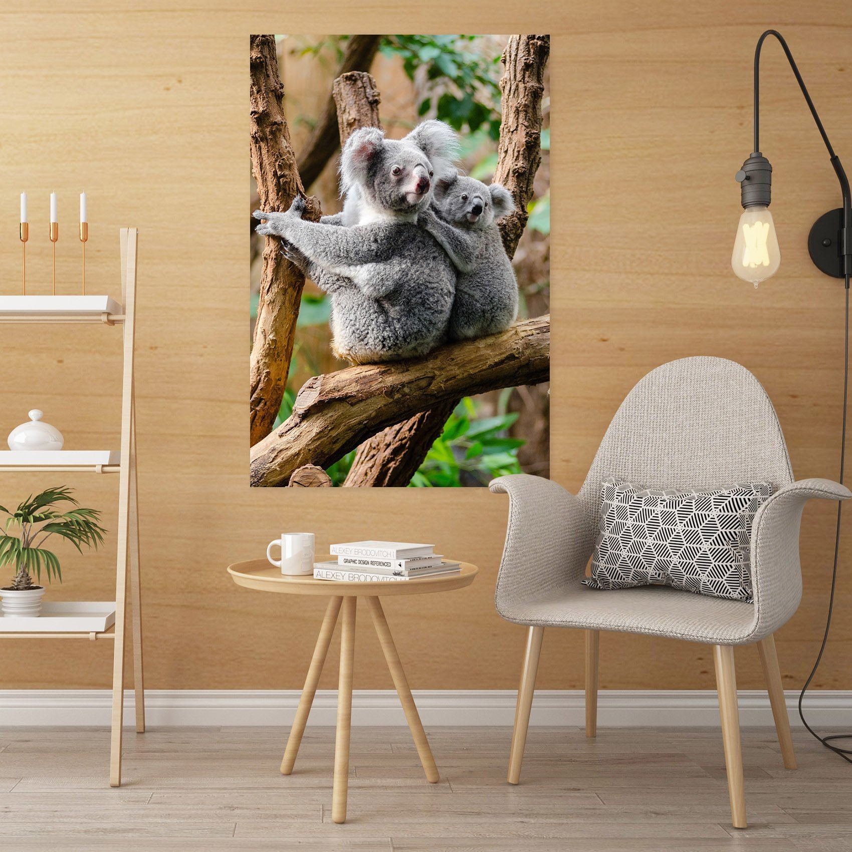 3D Koala On The Tree 137 Animal Wall Stickers Wallpaper AJ Wallpaper 2