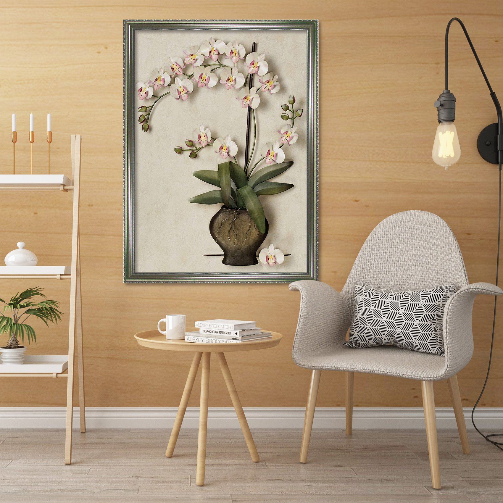 3D Vase Flower 068 Fake Framed Print Painting Wallpaper AJ Creativity Home