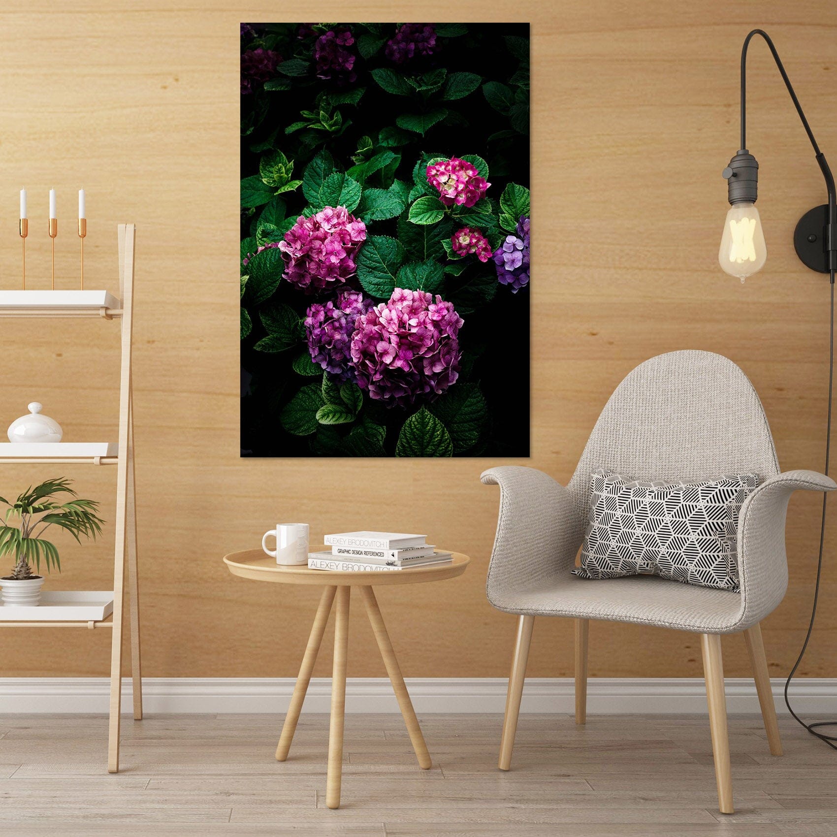 3D Pink Hydrangea 011 Noirblanc777 Wall Sticker Wallpaper AJ Wallpaper 2