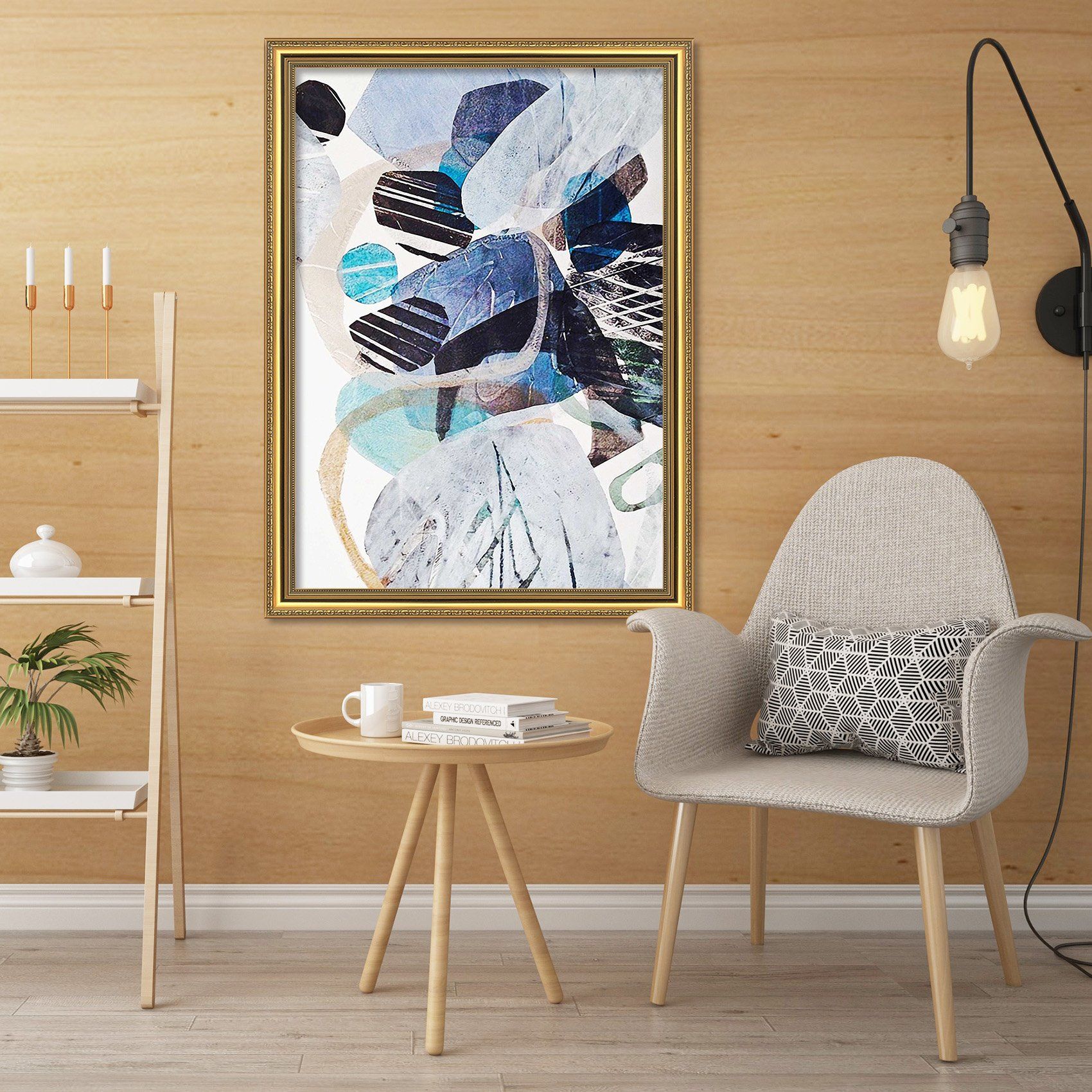 3D Abstract Painting 090 Fake Framed Print Painting Wallpaper AJ Creativity Home