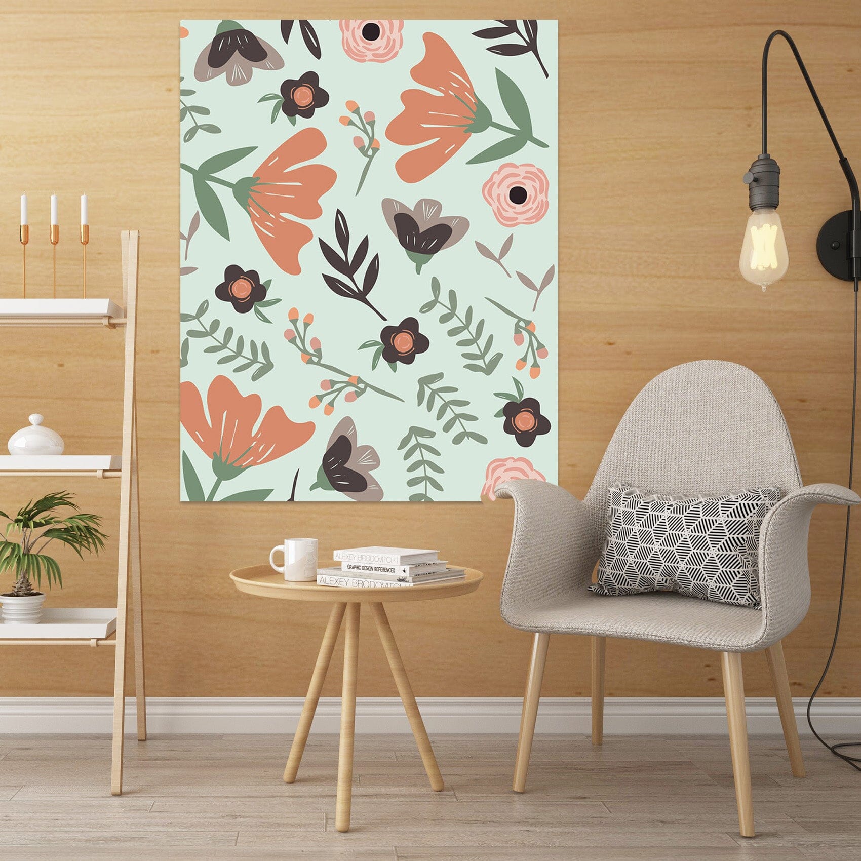 3D Colored Flowers 009 Jillian Helvey Wall Sticker Wallpaper AJ Wallpaper 2