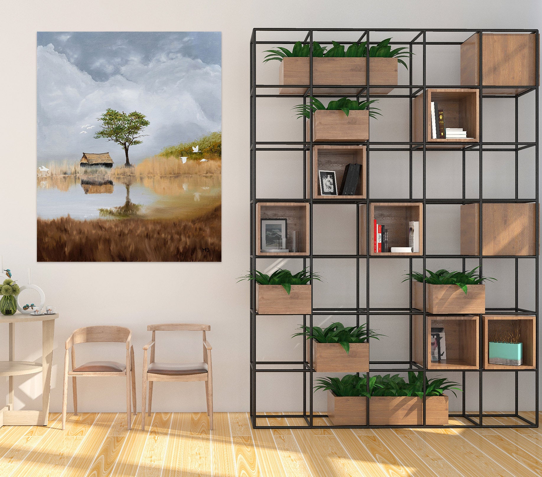 3D Grass Tree Cabin 1835 Marina Zotova Wall Sticker