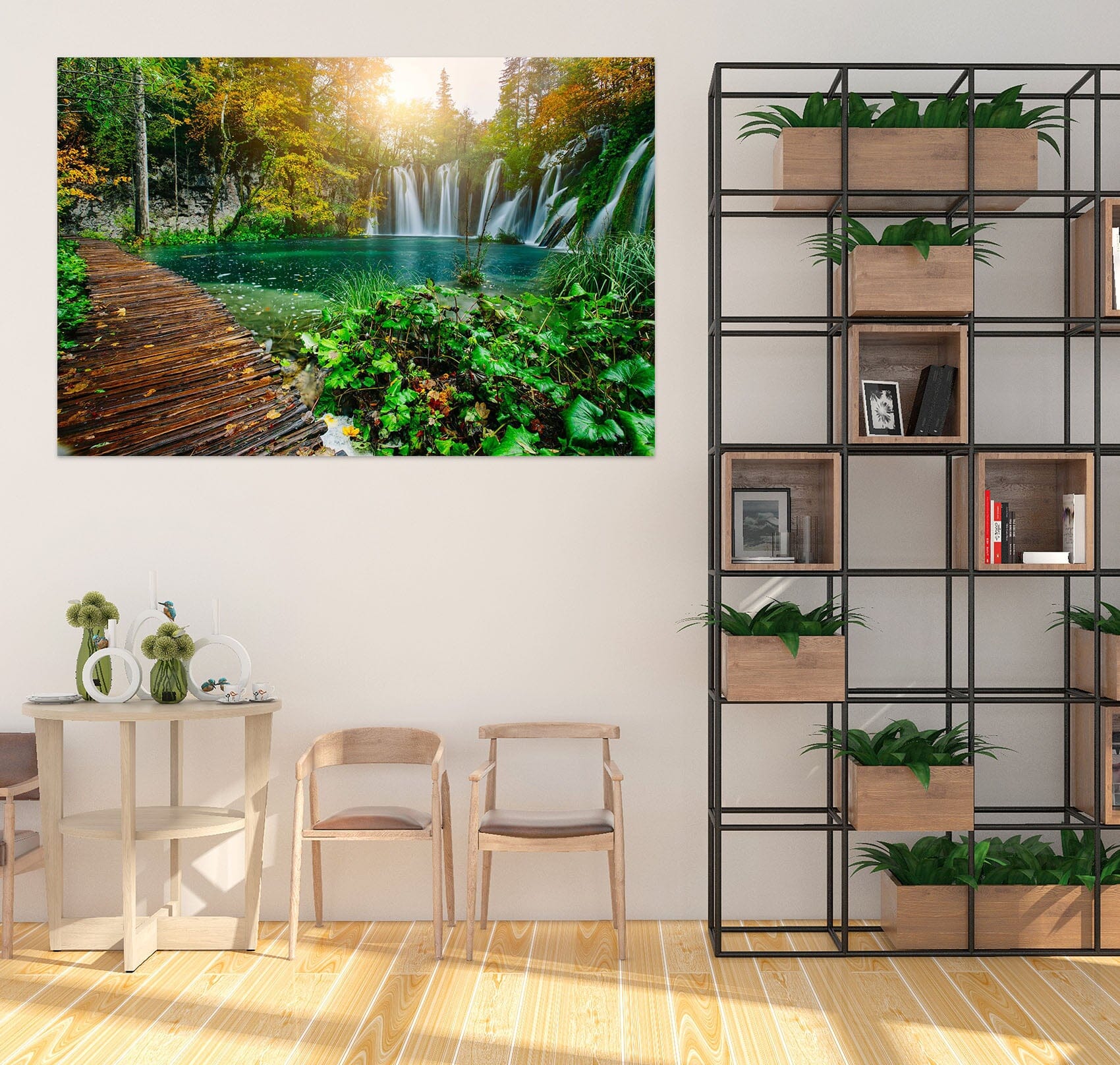 3D Sunny Waterfall Lake 1077 Wall Sticker Wallpaper AJ Wallpaper 2