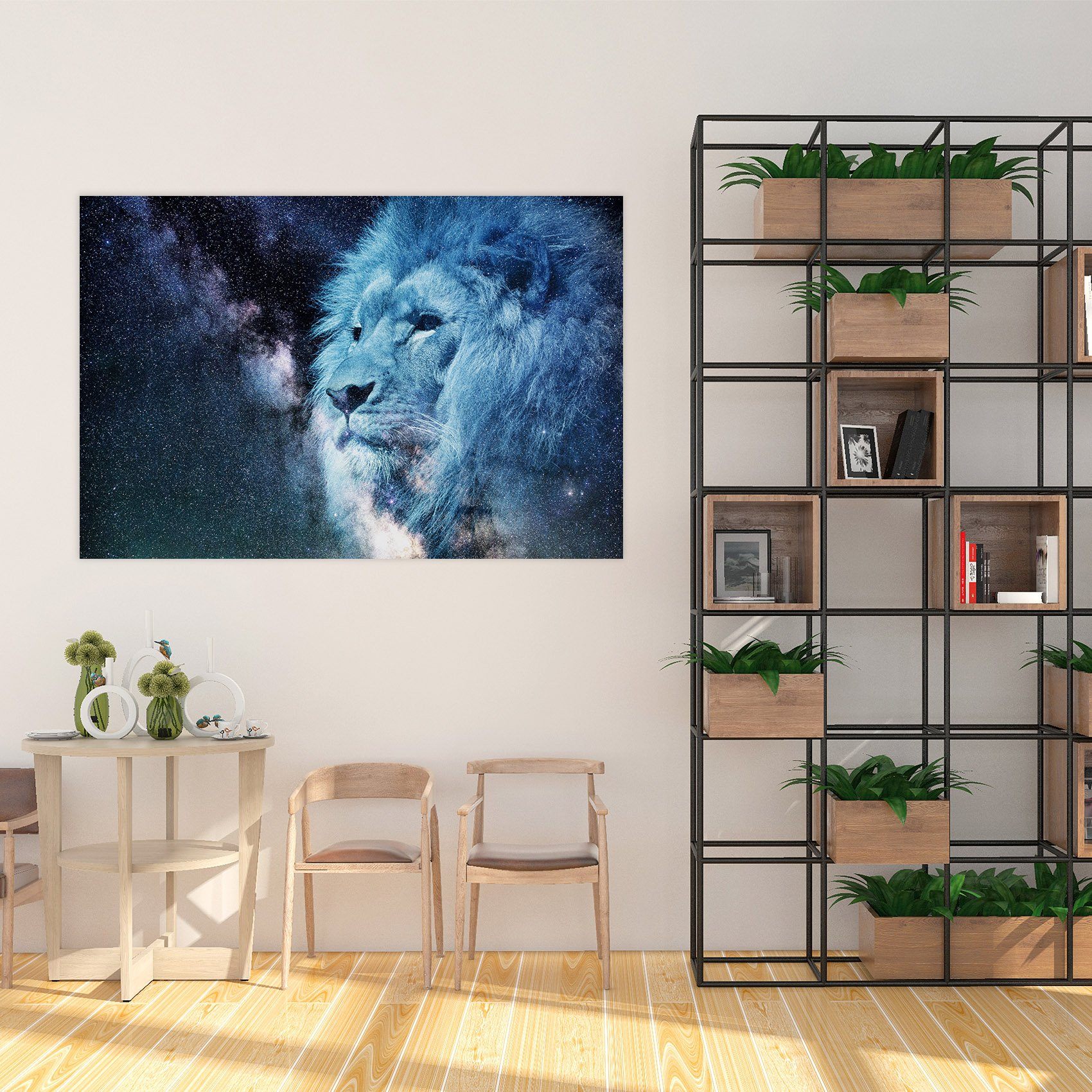 3D Moon Lion 94 Animal Wall Stickers Wallpaper AJ Wallpaper 2
