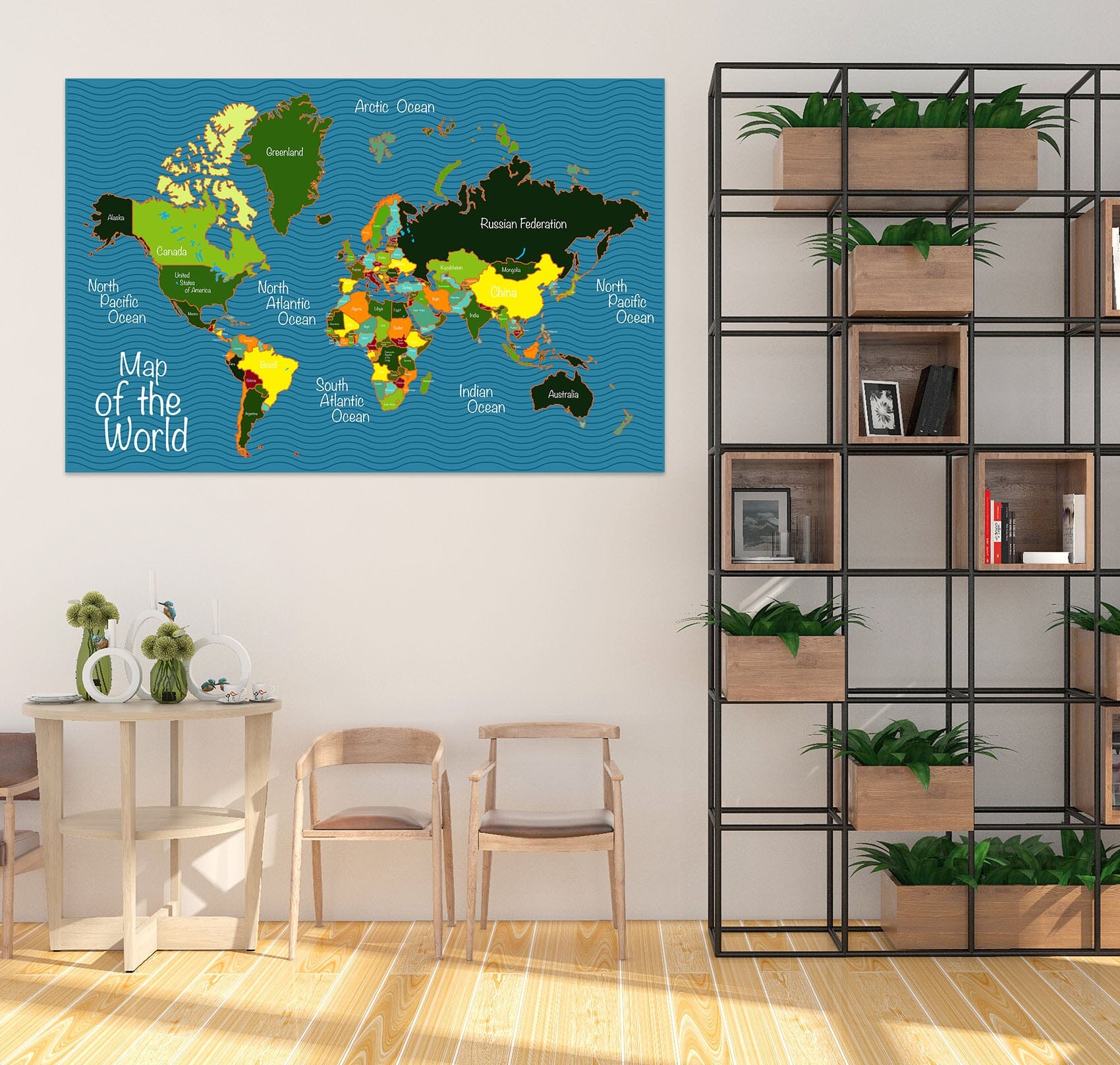 3D Rich Land 274 World Map Wall Sticker Wallpaper AJ Wallpaper 2