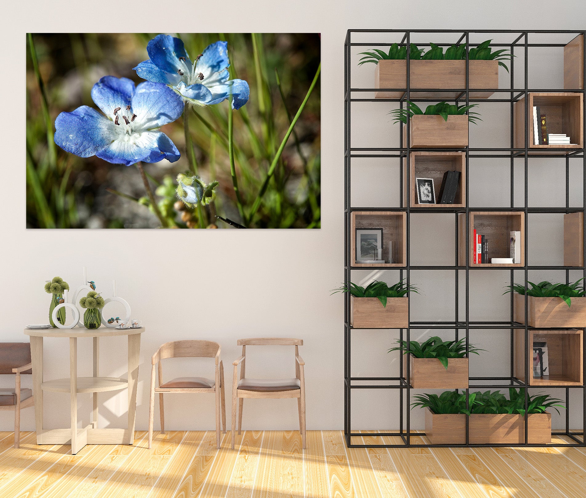 3D Blue Flowers 61176 Kathy Barefield Wall Sticker