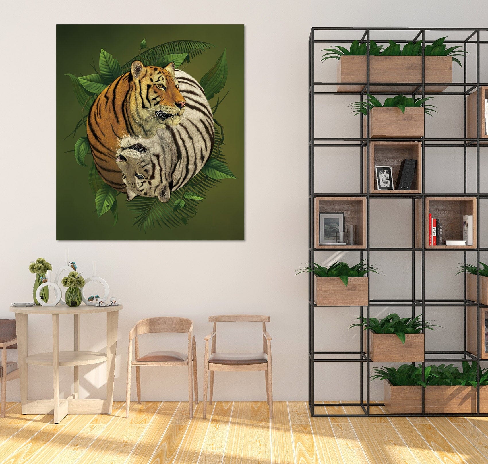 3D Tiger Yin Yang 080 Vincent Hie Wall Sticker Wallpaper AJ Wallpaper 2