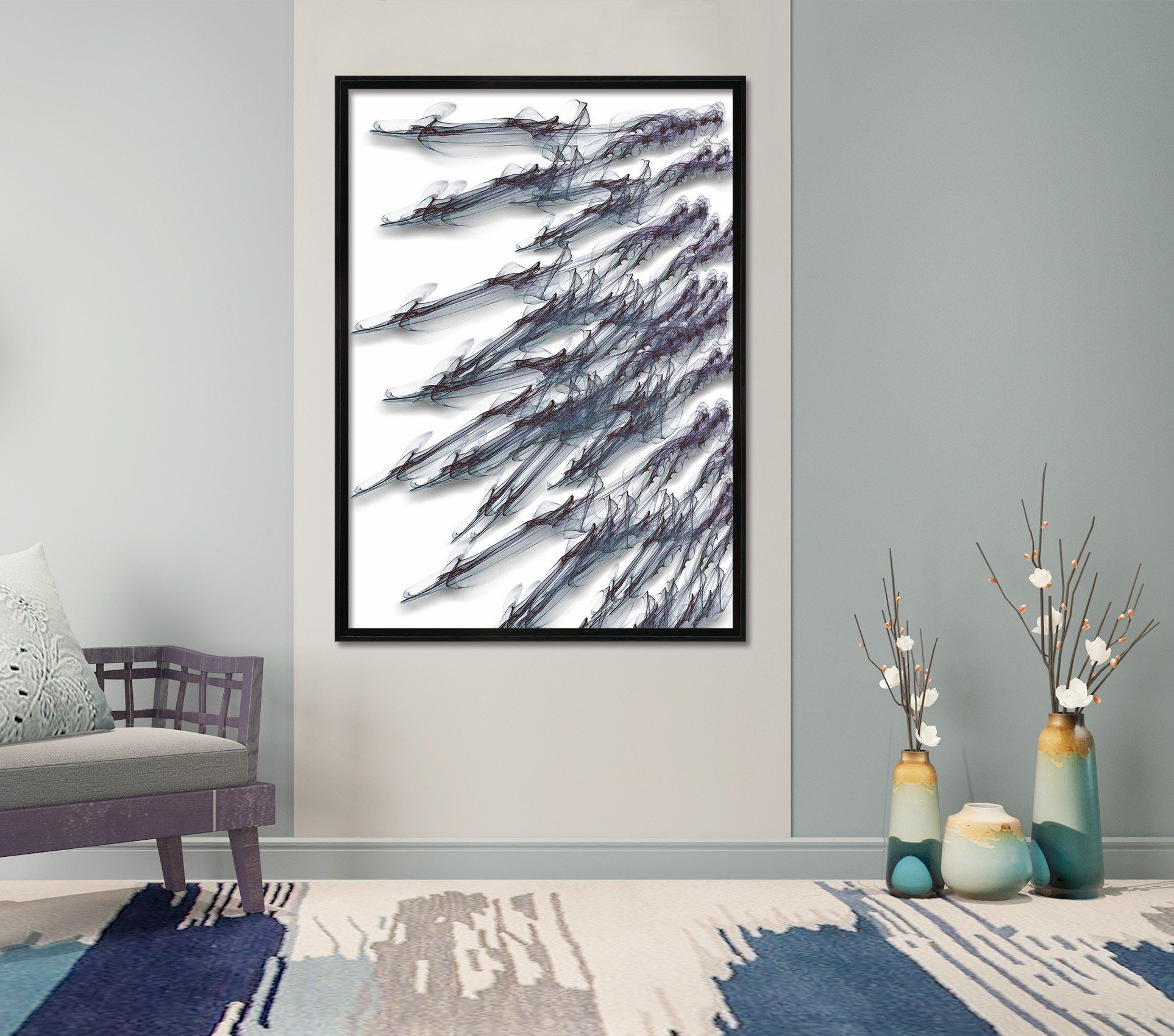 3D Ink Painting 071 Fake Framed Print Painting Wallpaper AJ Creativity Home