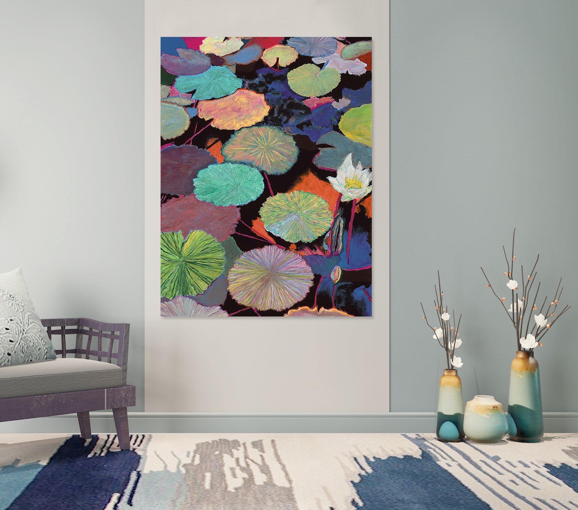 3D Color Lotus Leaf 304 Allan P. Friedlander Wall Sticker Wallpaper AJ Wallpaper 2