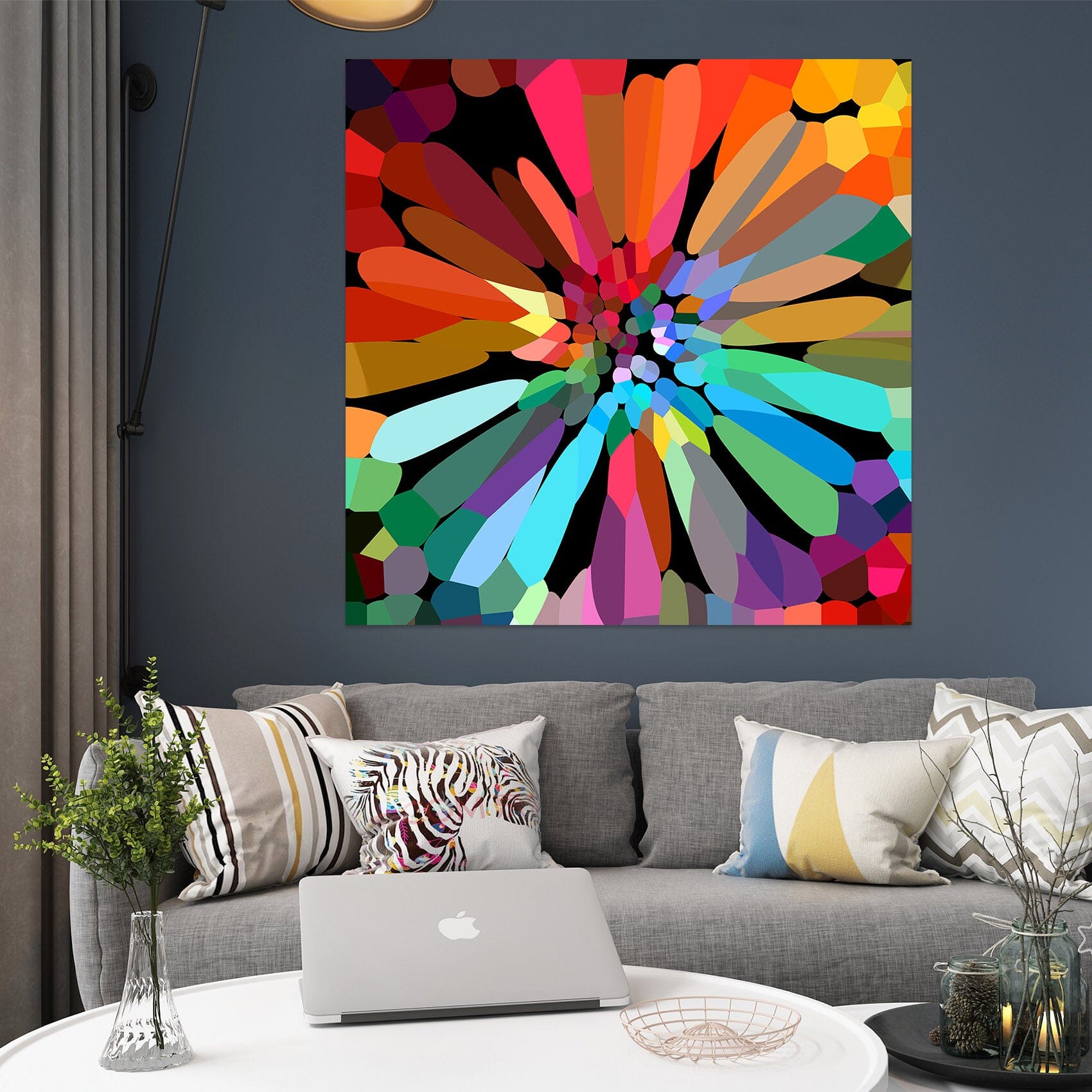 3D Colored Flowers 013 Shandra Smith Wall Sticker Wallpaper AJ Wallpaper 2