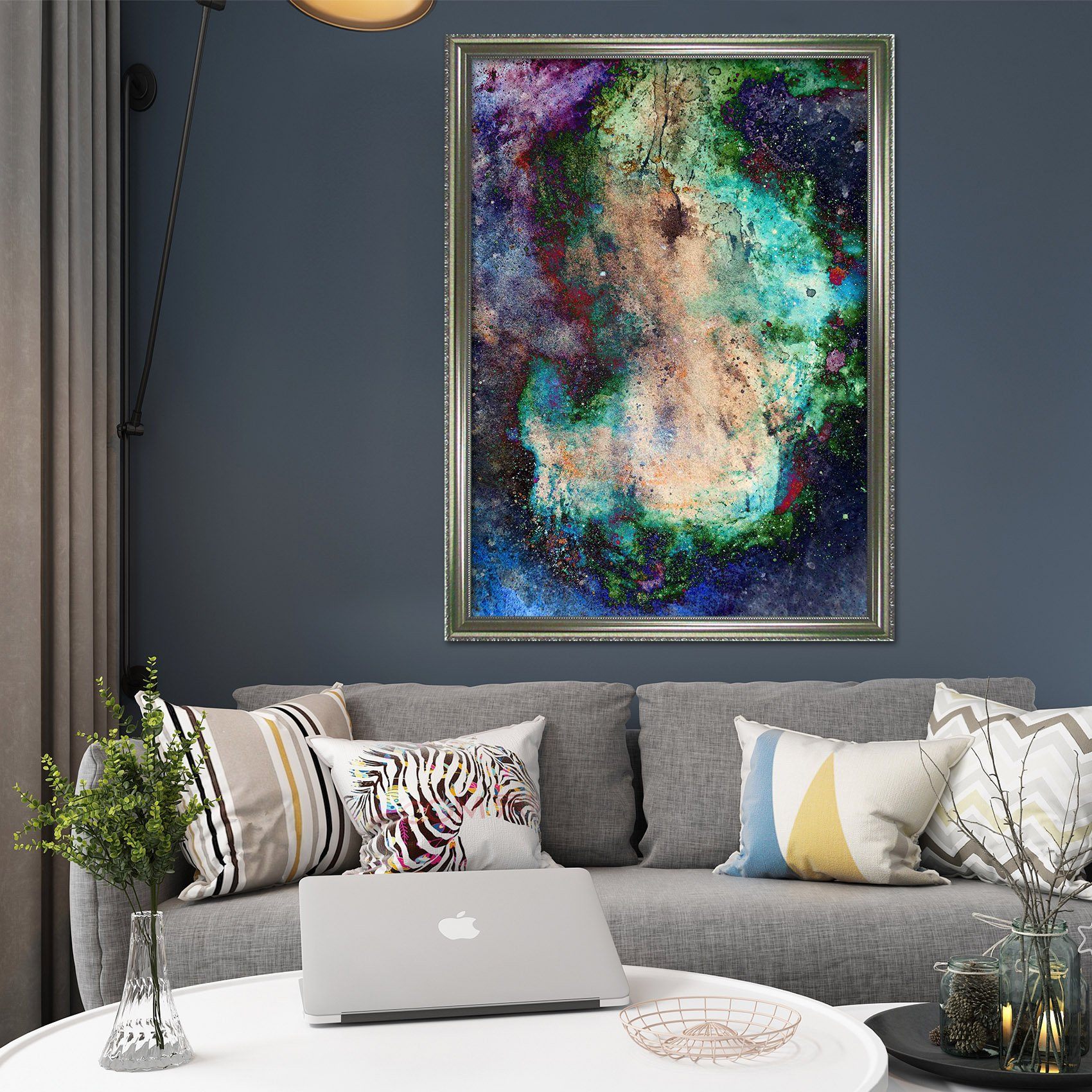 3D Green Edge 119 Fake Framed Print Painting Wallpaper AJ Creativity Home