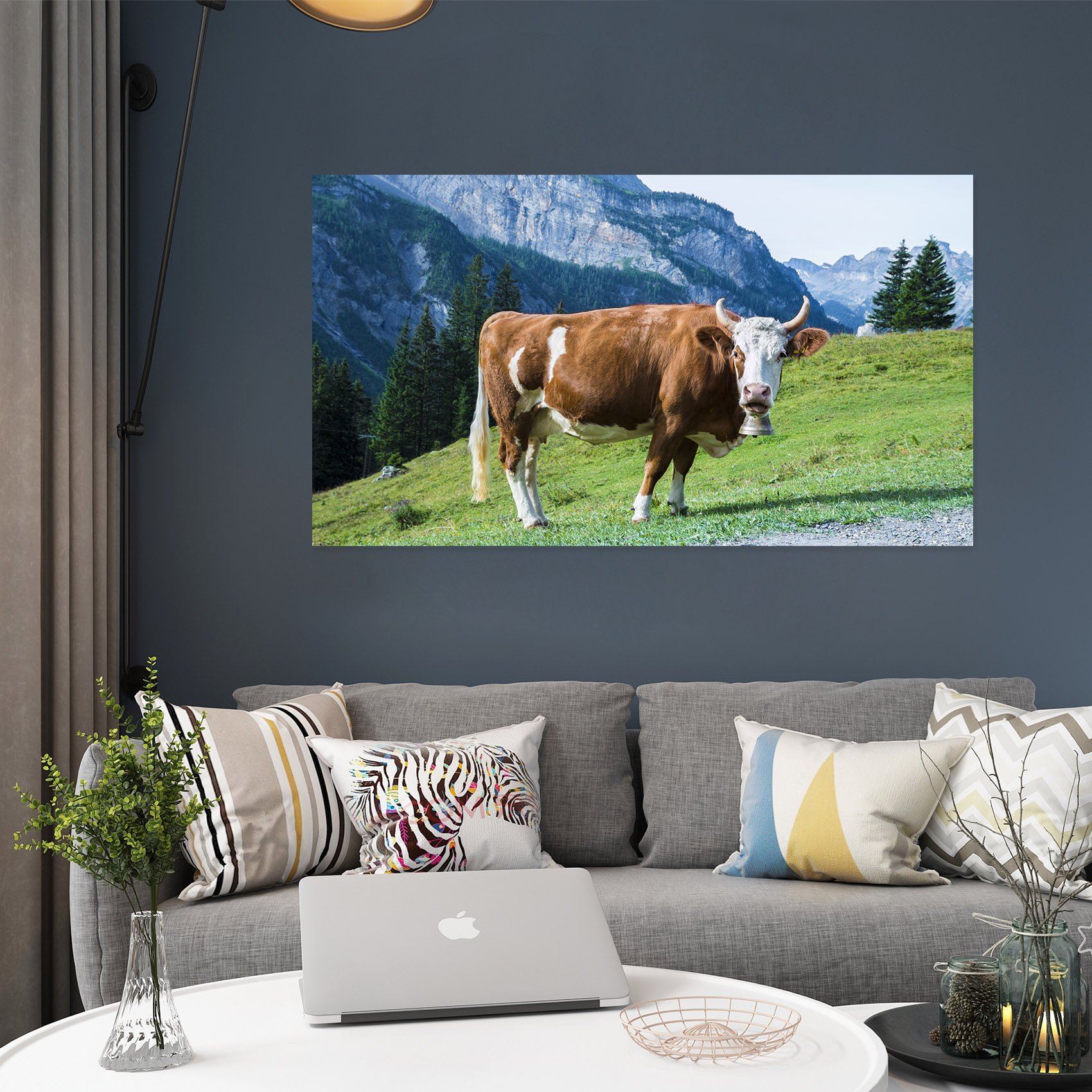 3D Mountain Grassland Cattle34 Animal Wall Stickers Wallpaper AJ Wallpaper 2