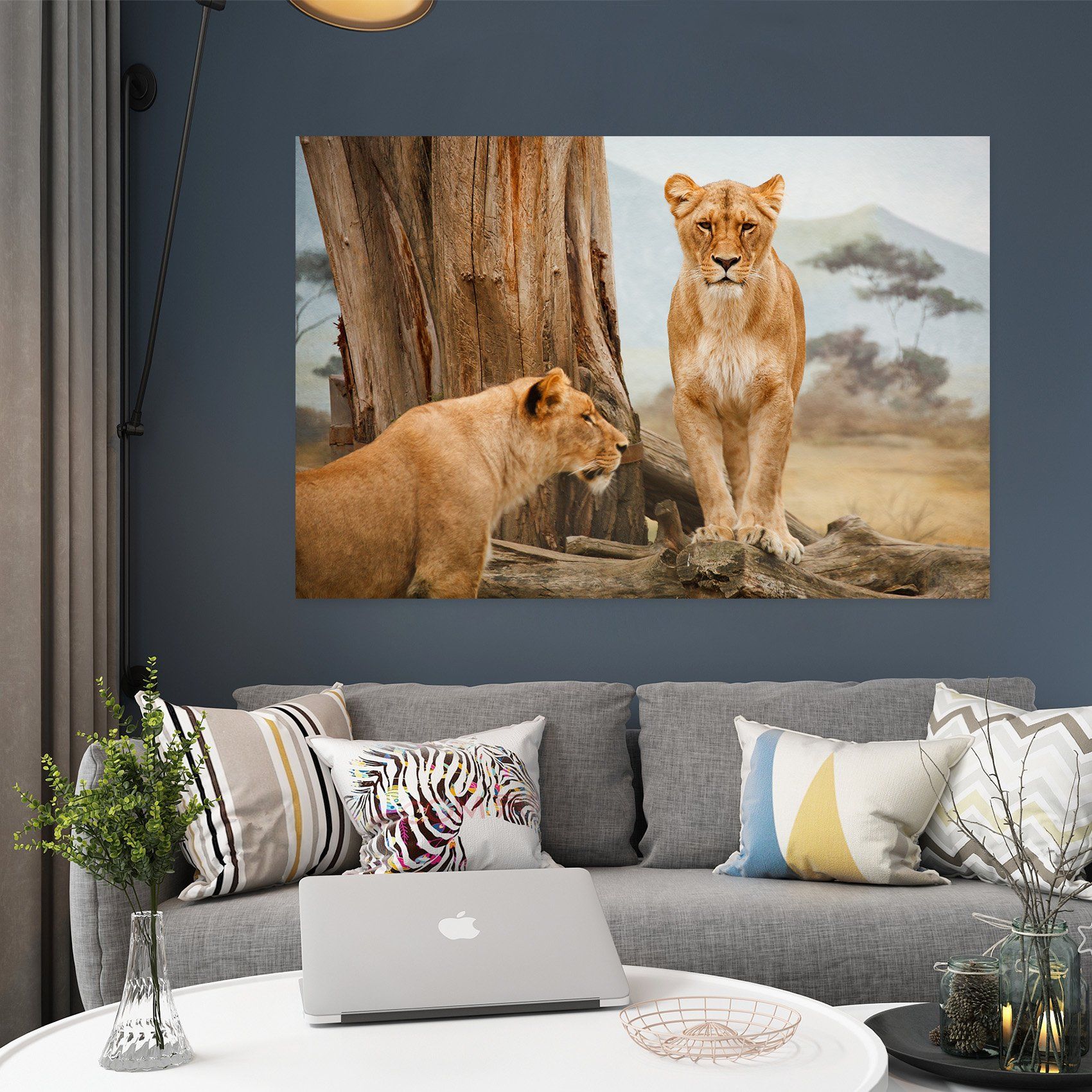 3D Big Tree Cheetah 12 Animal Wall Stickers Wallpaper AJ Wallpaper 2