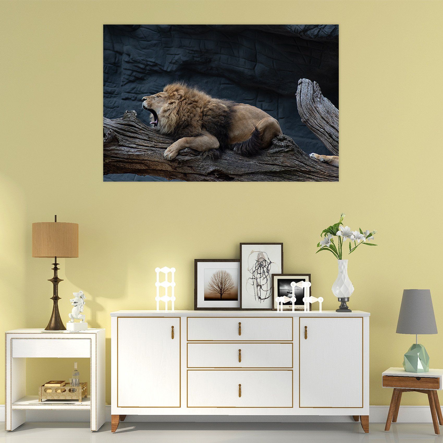 3D Lion Cub 96 Animal Wall Stickers Wallpaper AJ Wallpaper 2