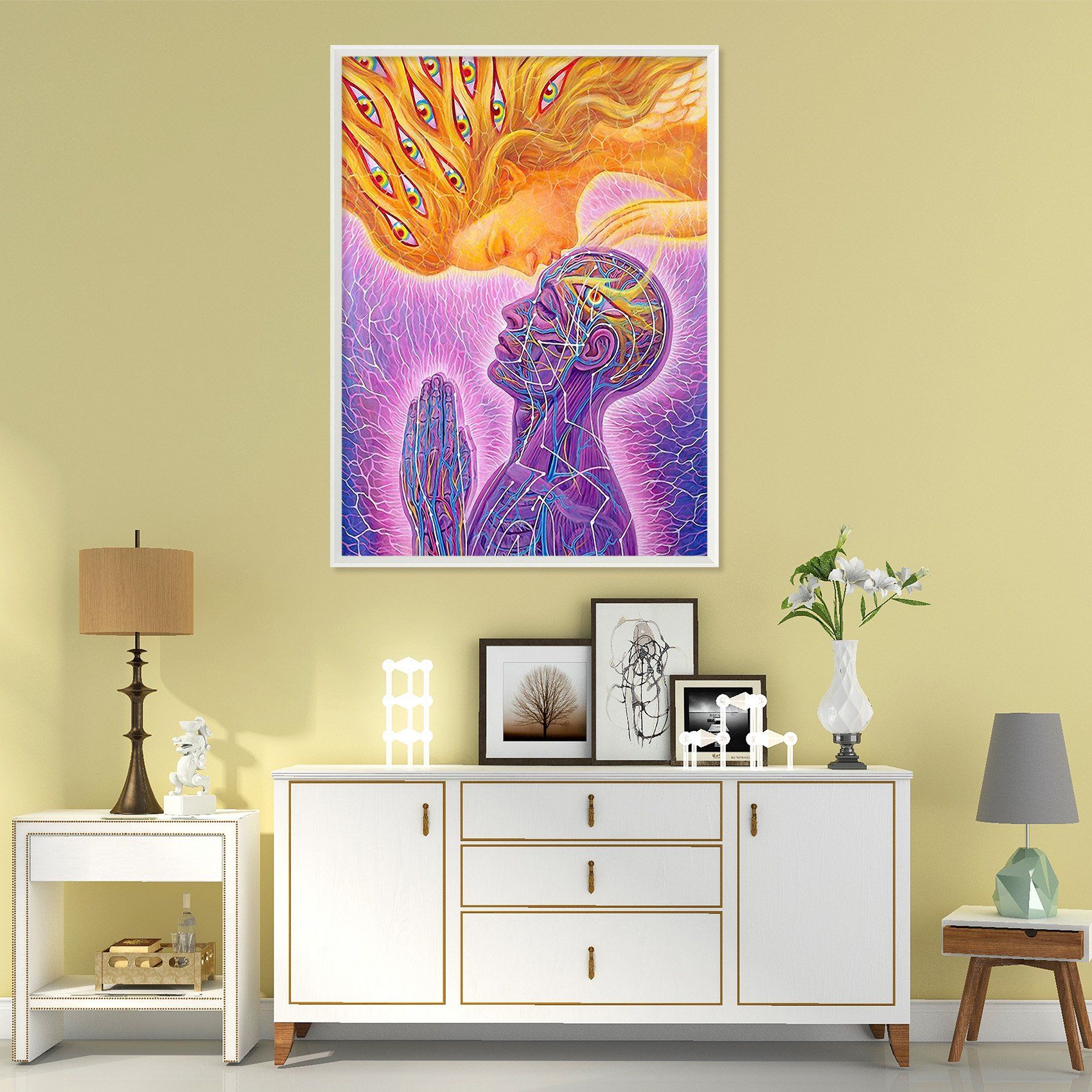 3D Kiss The Forehead 135 Fake Framed Print Painting Wallpaper AJ Creativity Home