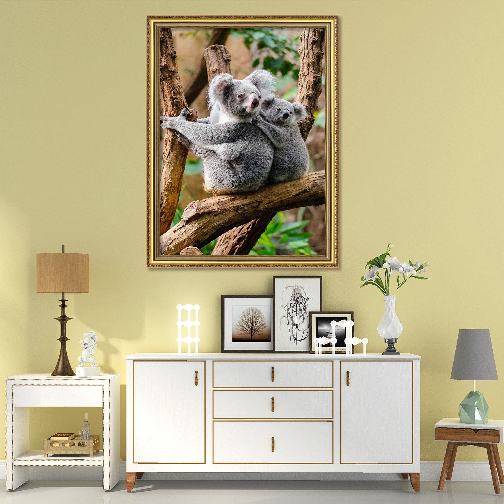 3D Leisurely Sun 056 Fake Framed Print Painting Wallpaper AJ Creativity Home