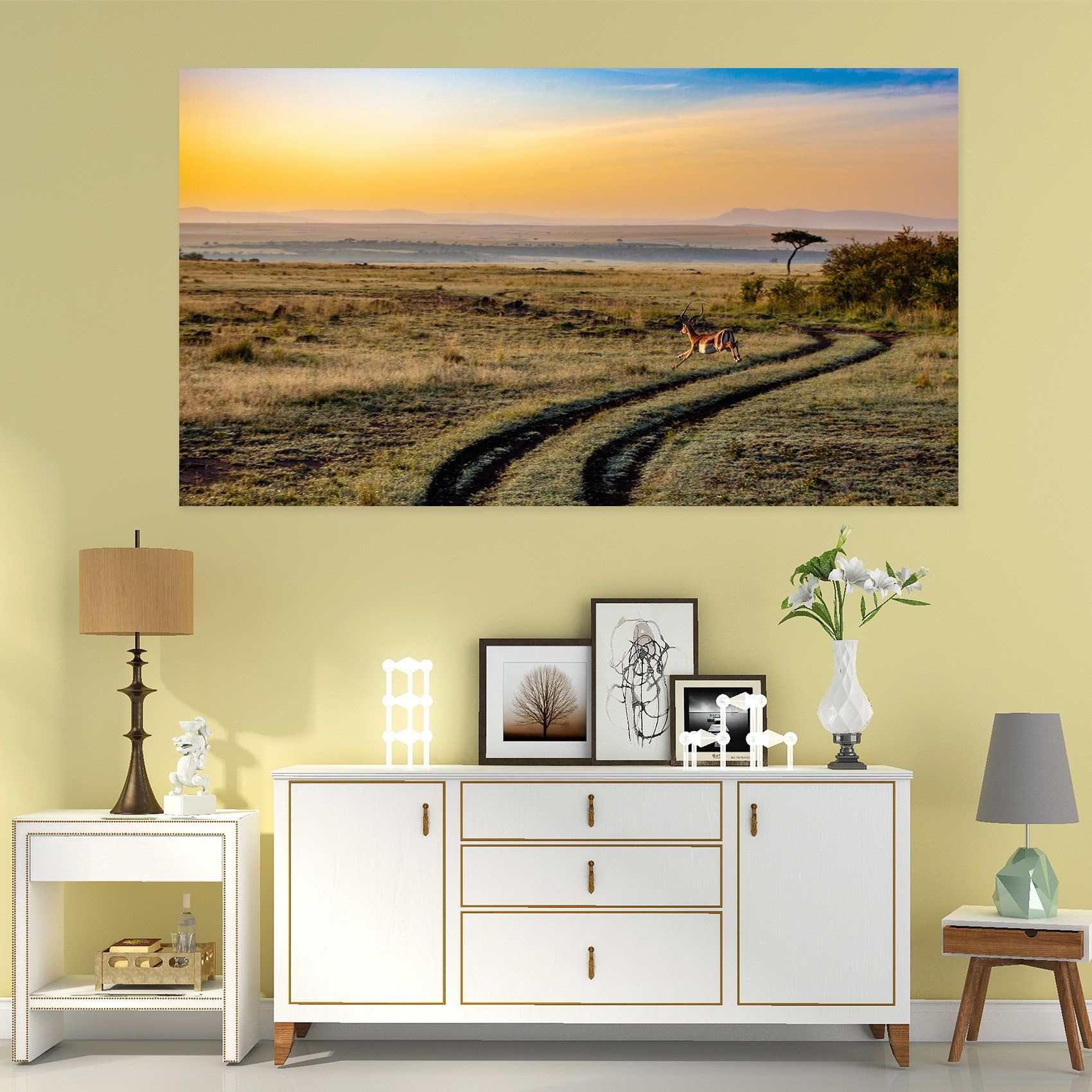 3D Sunset Antelope 29 Animal Wall Stickers Wallpaper AJ Wallpaper 2