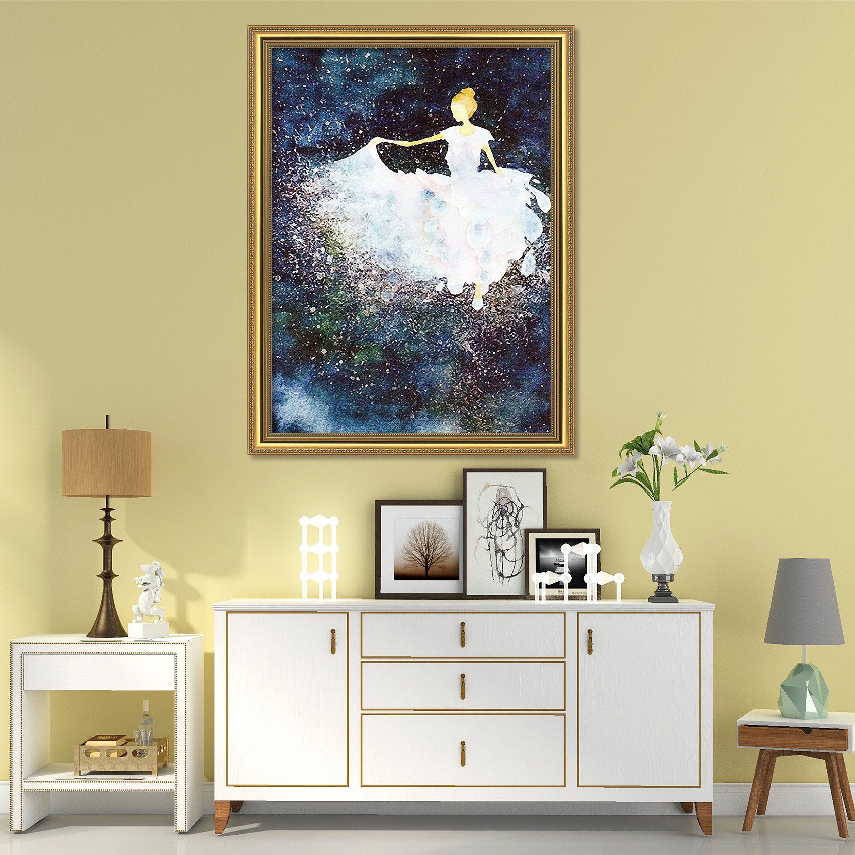 3D Little Princess 089 Fake Framed Print Painting Wallpaper AJ Creativity Home