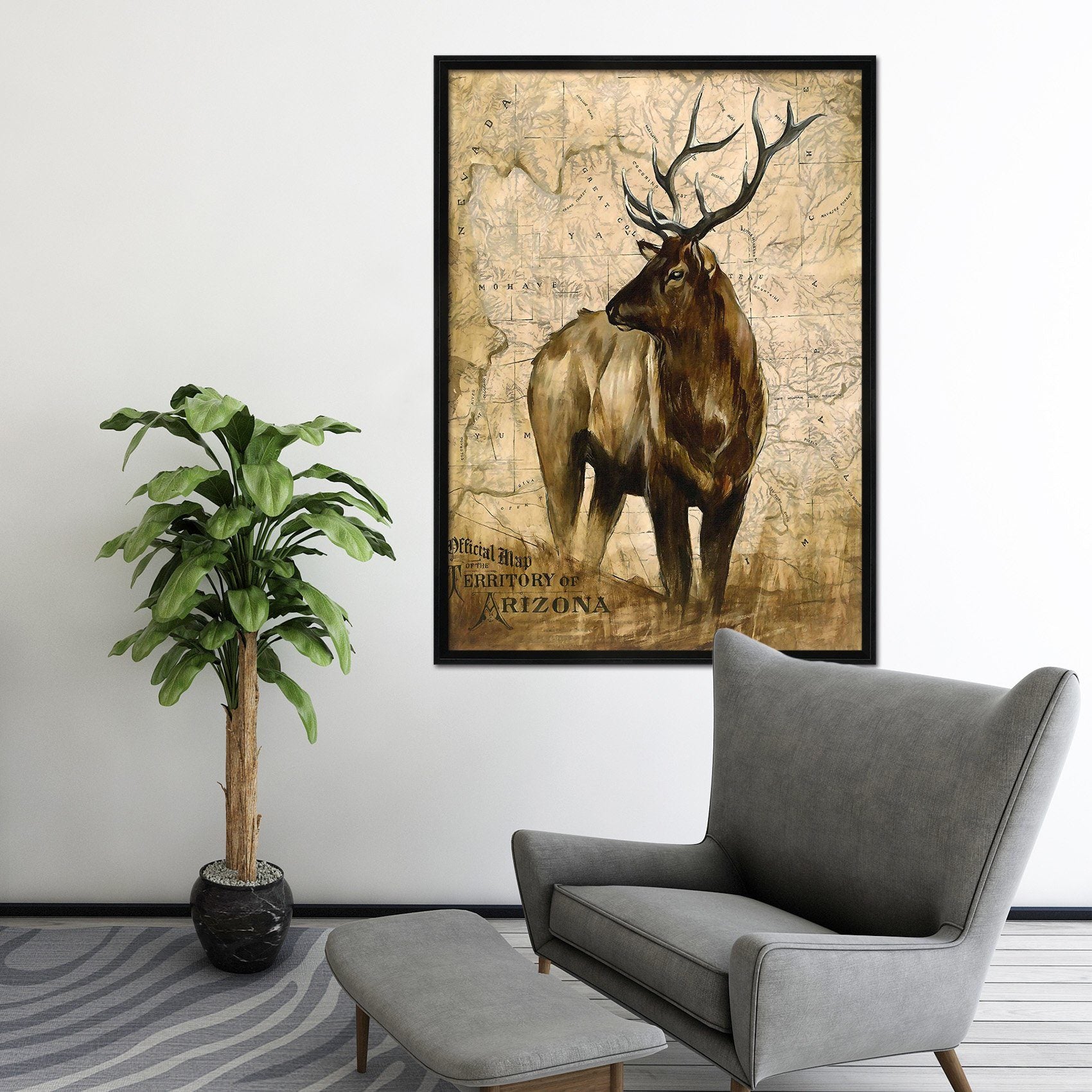 3D Leisurely Deer 108 Fake Framed Print Painting Wallpaper AJ Creativity Home