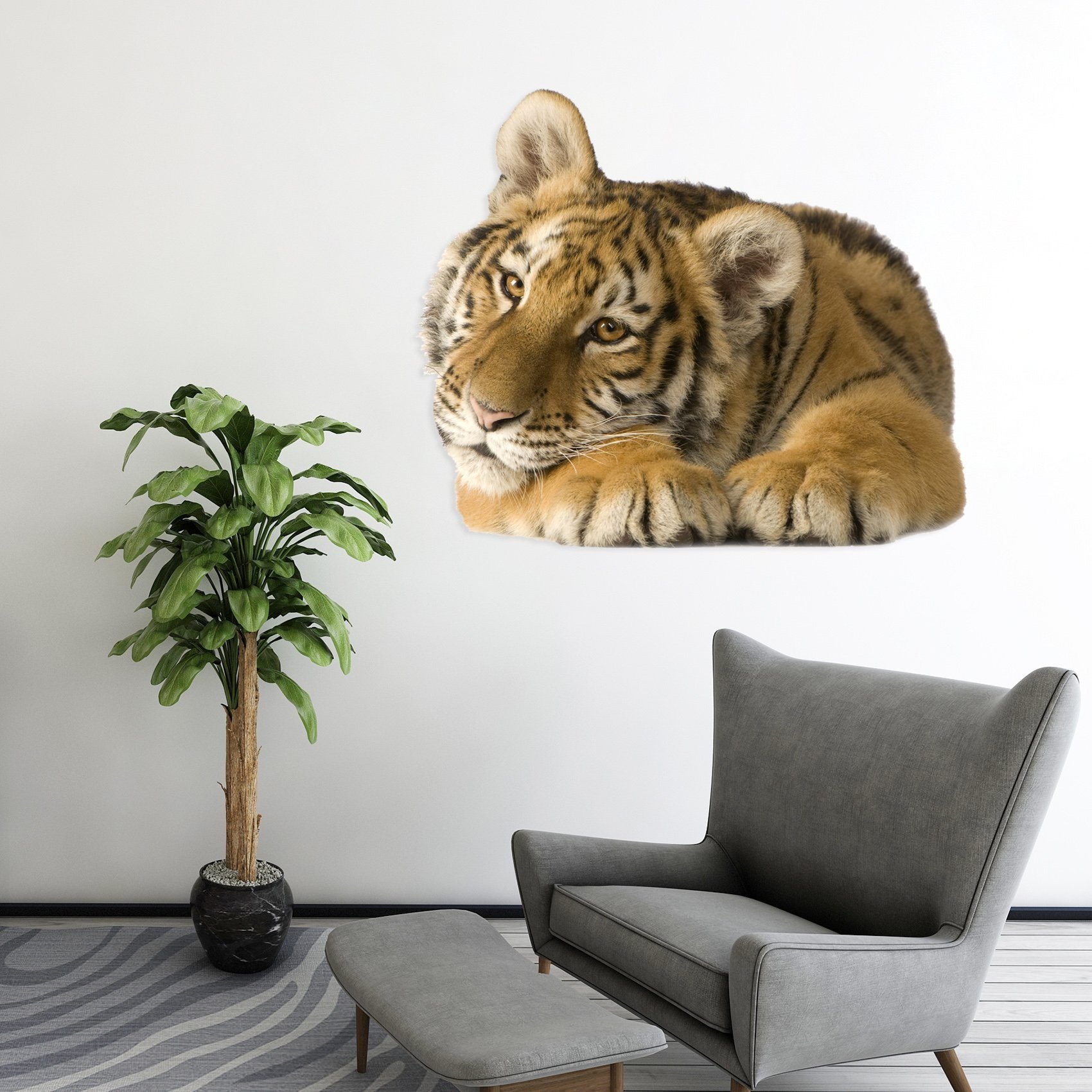 3D Listless Tiger 175 Animals Wall Stickers Wallpaper AJ Wallpaper