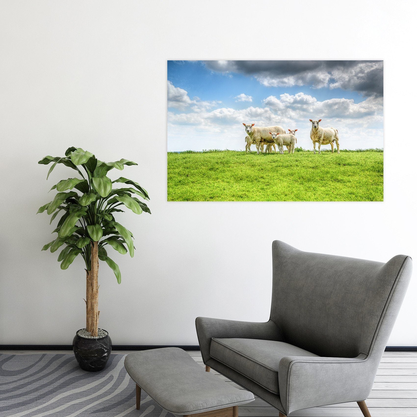 3D Prairie Sheep 113 Animal Wall Stickers Wallpaper AJ Wallpaper 2