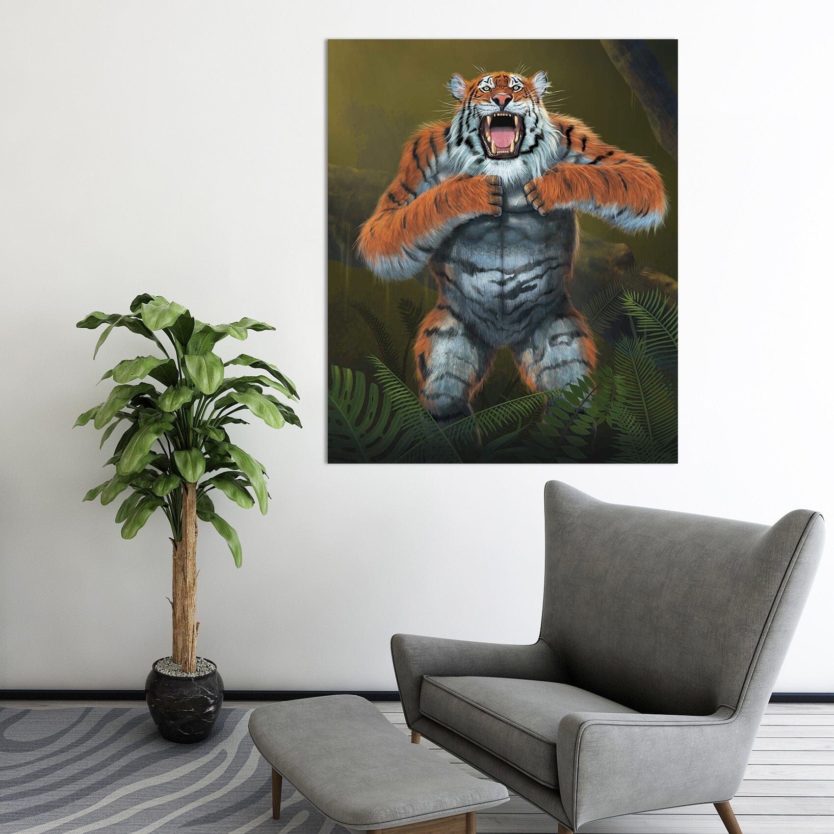 3D Tigerilla 081 Vincent Hie Wall Sticker Wallpaper AJ Wallpaper 2
