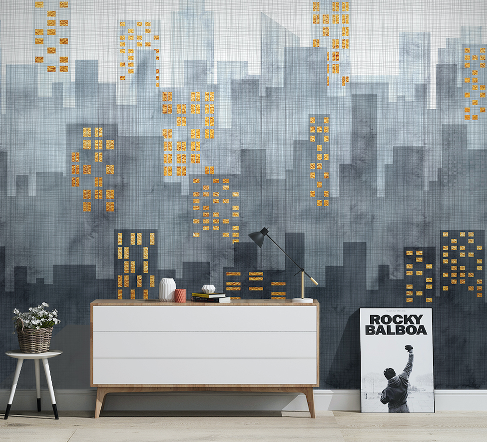 3D City Building Painting WG043 Wall Murals