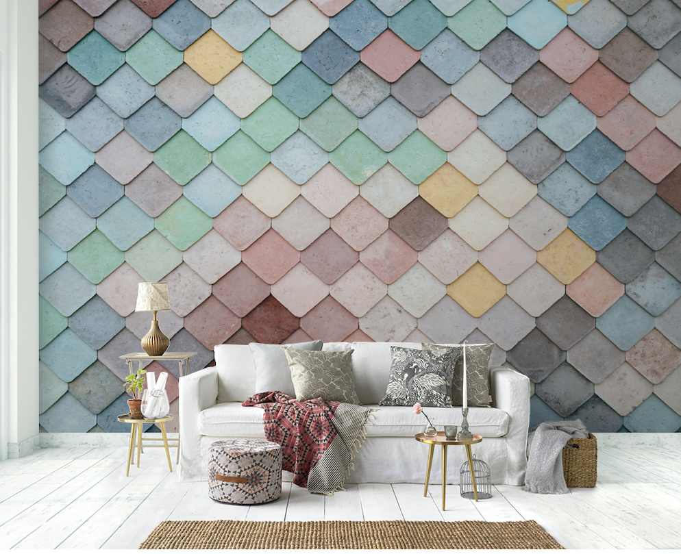 3D Color Square Wall WG016 Wall Murals