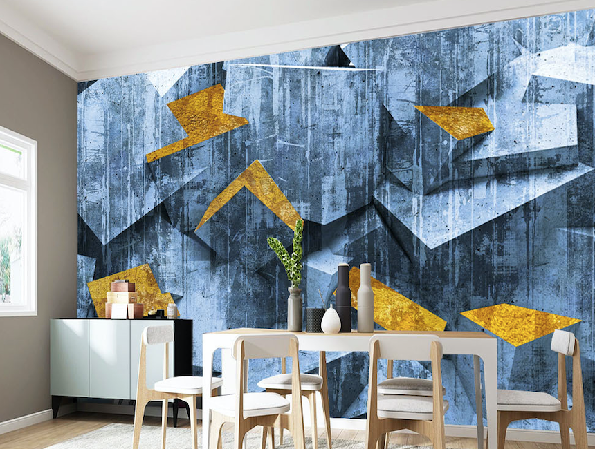 3D Blue Bumpy Stone WG069 Wall Murals