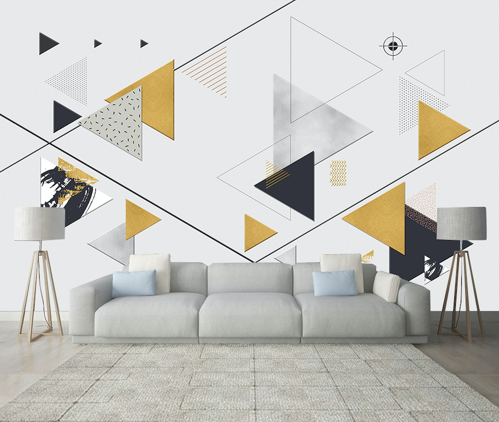 3D Yellow Triangle WG285 Wall Murals