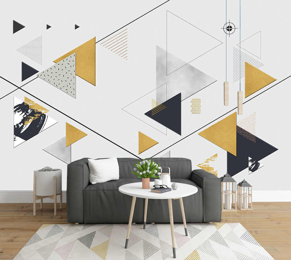 3D Yellow Triangle WG285 Wall Murals