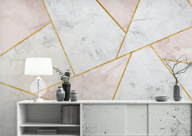 3D Pink Texture Triangle WG307 Wall Murals