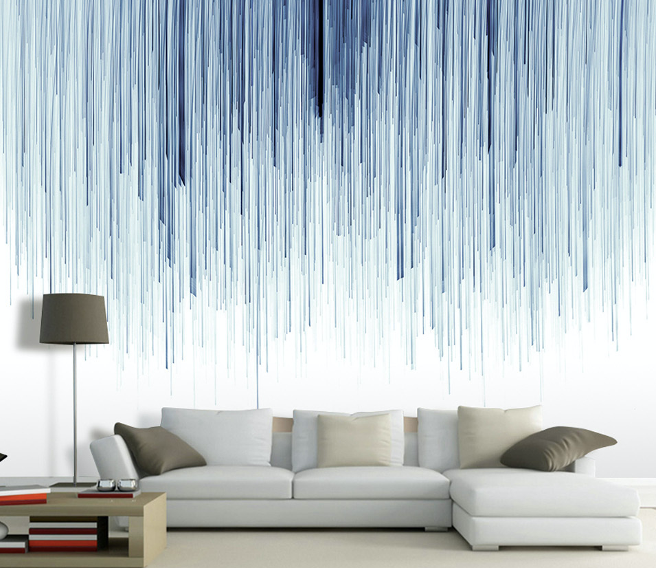 3D Blue Lines WG301 Wall Murals