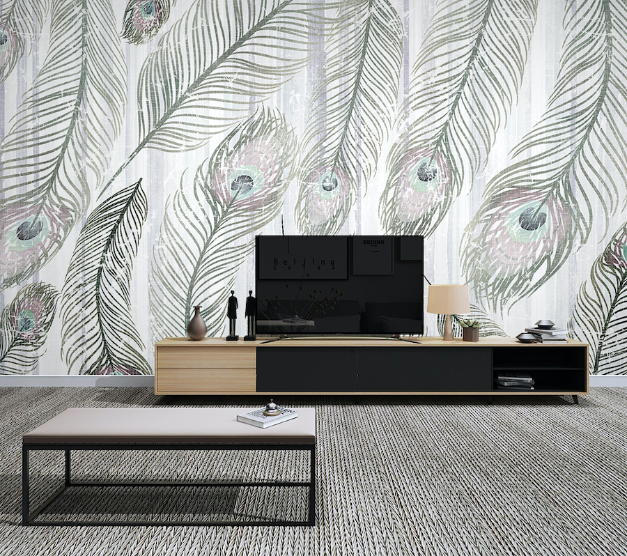 3D Peacock Feather WG036 Wall Murals