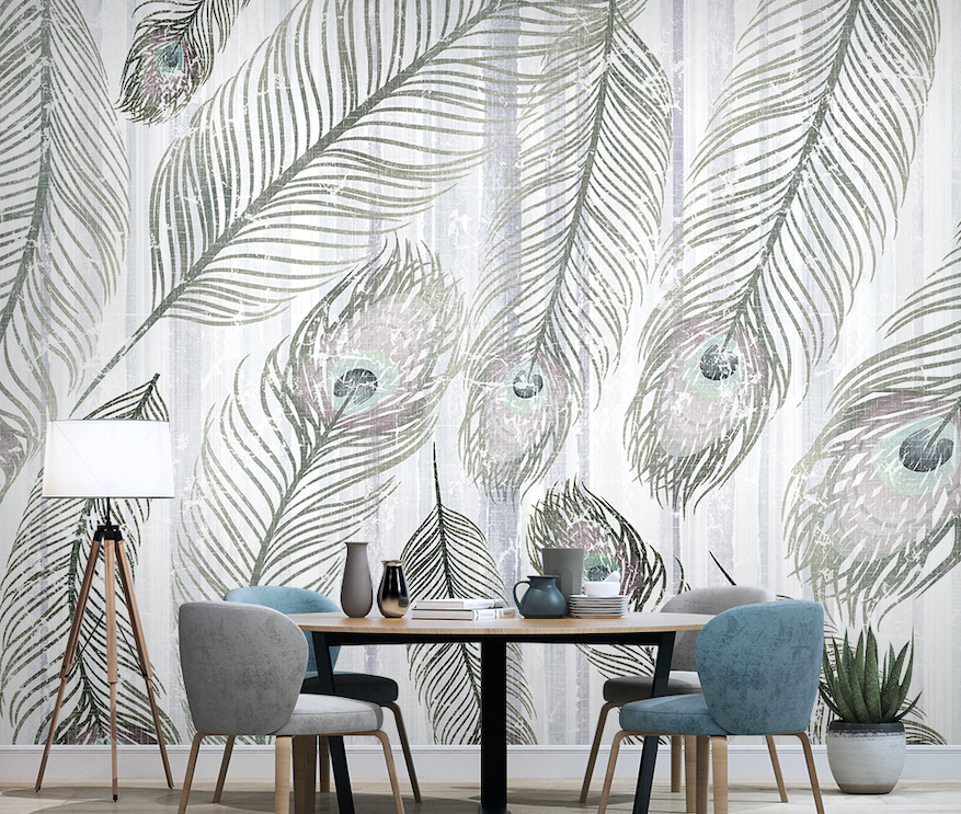 3D Peacock Feather WG036 Wall Murals