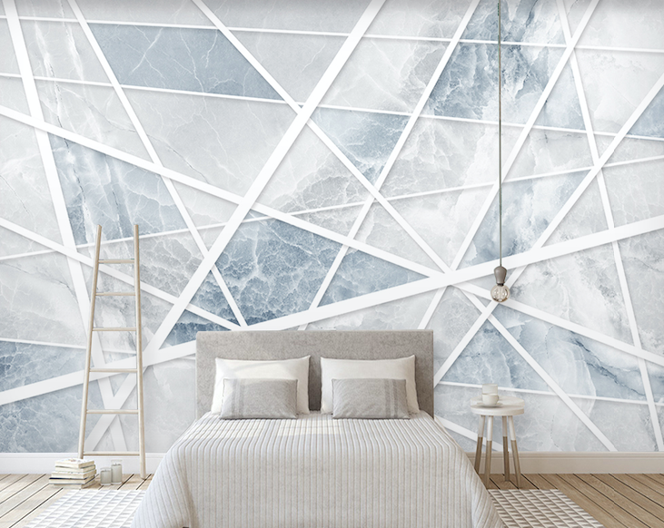 3D White Line WG066 Wall Murals