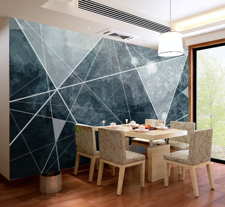 3D Big Black Triangle WG058 Wall Murals