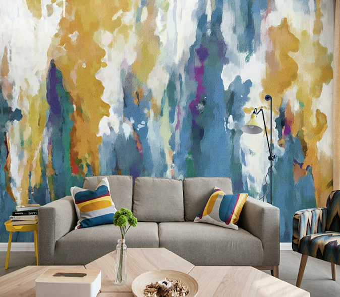 3D Golden Abstract WG102 Wall Murals