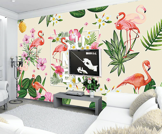 3D Gardenia Flamingo WG118 Wall Murals